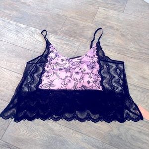 Mentionables black and purple lacy lingerie camisole